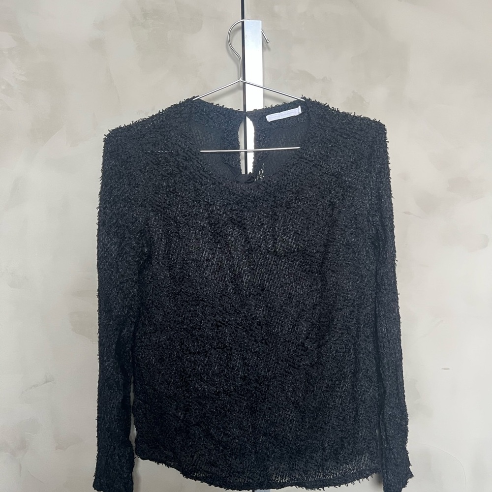 WEEKDAY Elegant Black silky and textured Women's blouse